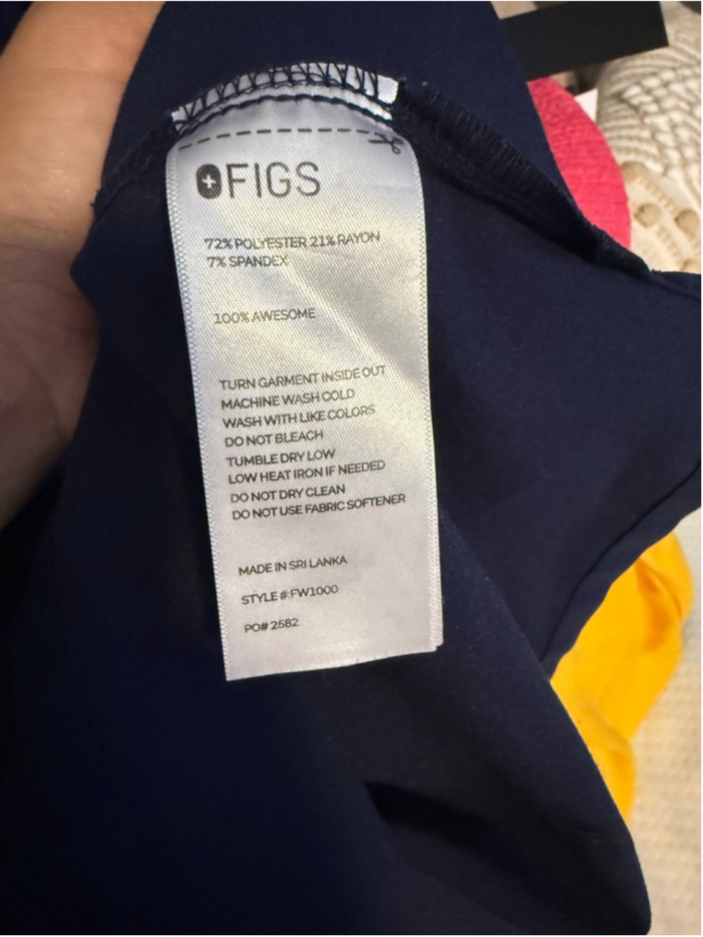 Preowned, FIGS Catarina One-Pocket Scrub Top in Navy, small - Picture 6 of 6